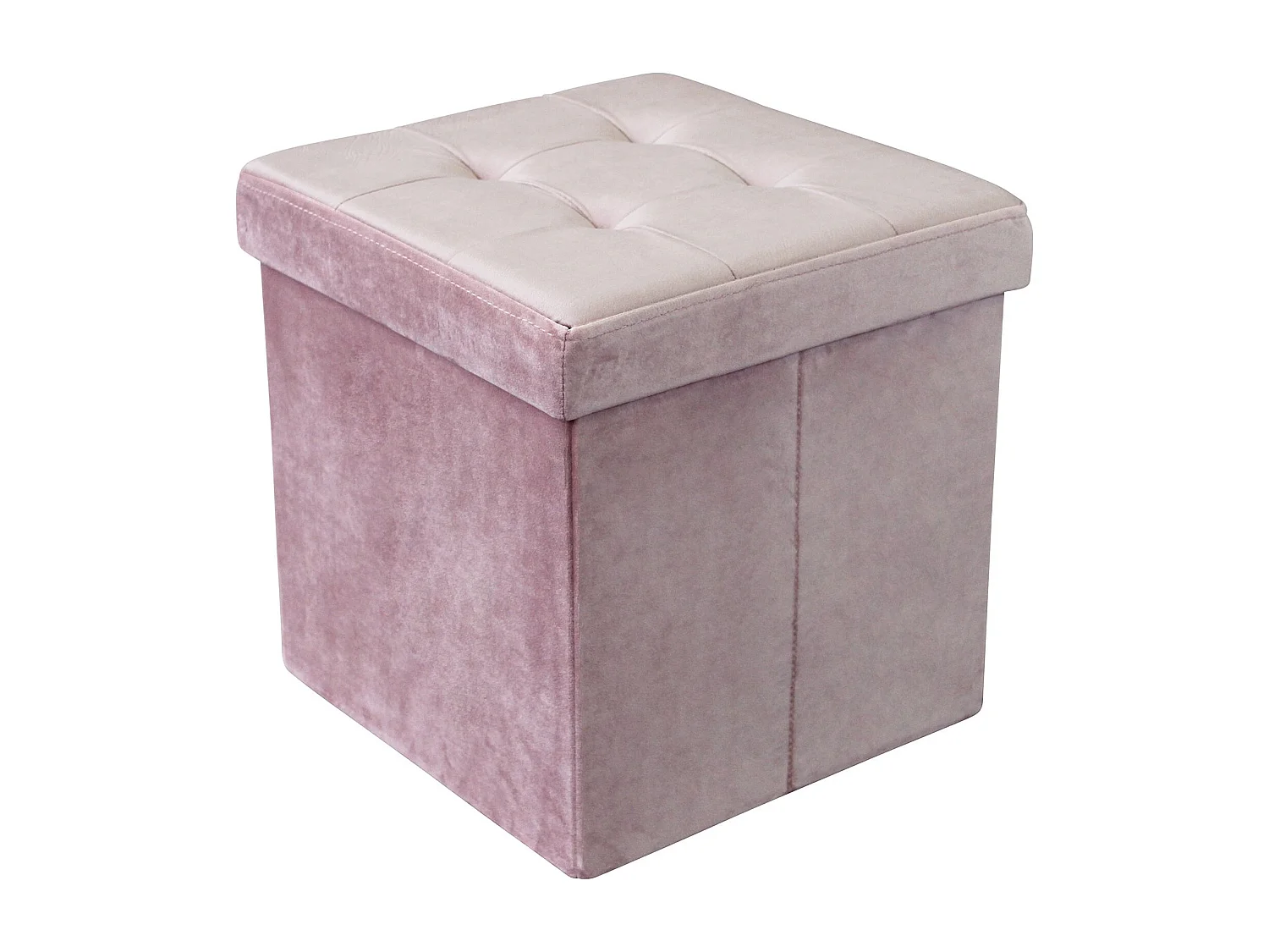 MilaniHome.it - pouf quadrato in velluto di design moderno, cm 38 x 38 x 38 hdi coloreRosa