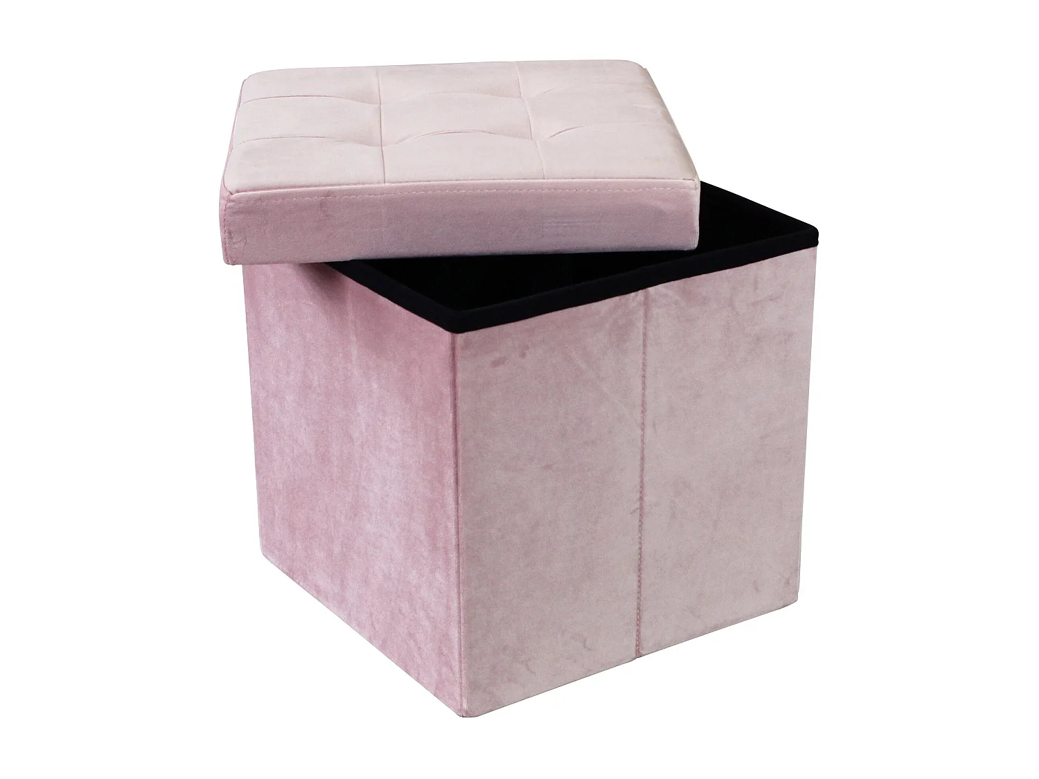 MilaniHome.it - pouf quadrato in velluto di design moderno, cm 38 x 38 x 38 hdi coloreRosa