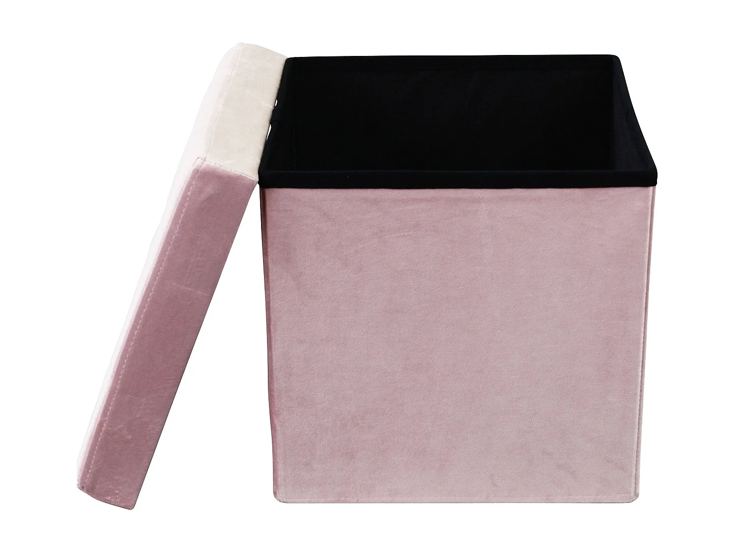MilaniHome.it - pouf quadrato in velluto di design moderno, cm 38 x 38 x 38 hdi coloreRosa