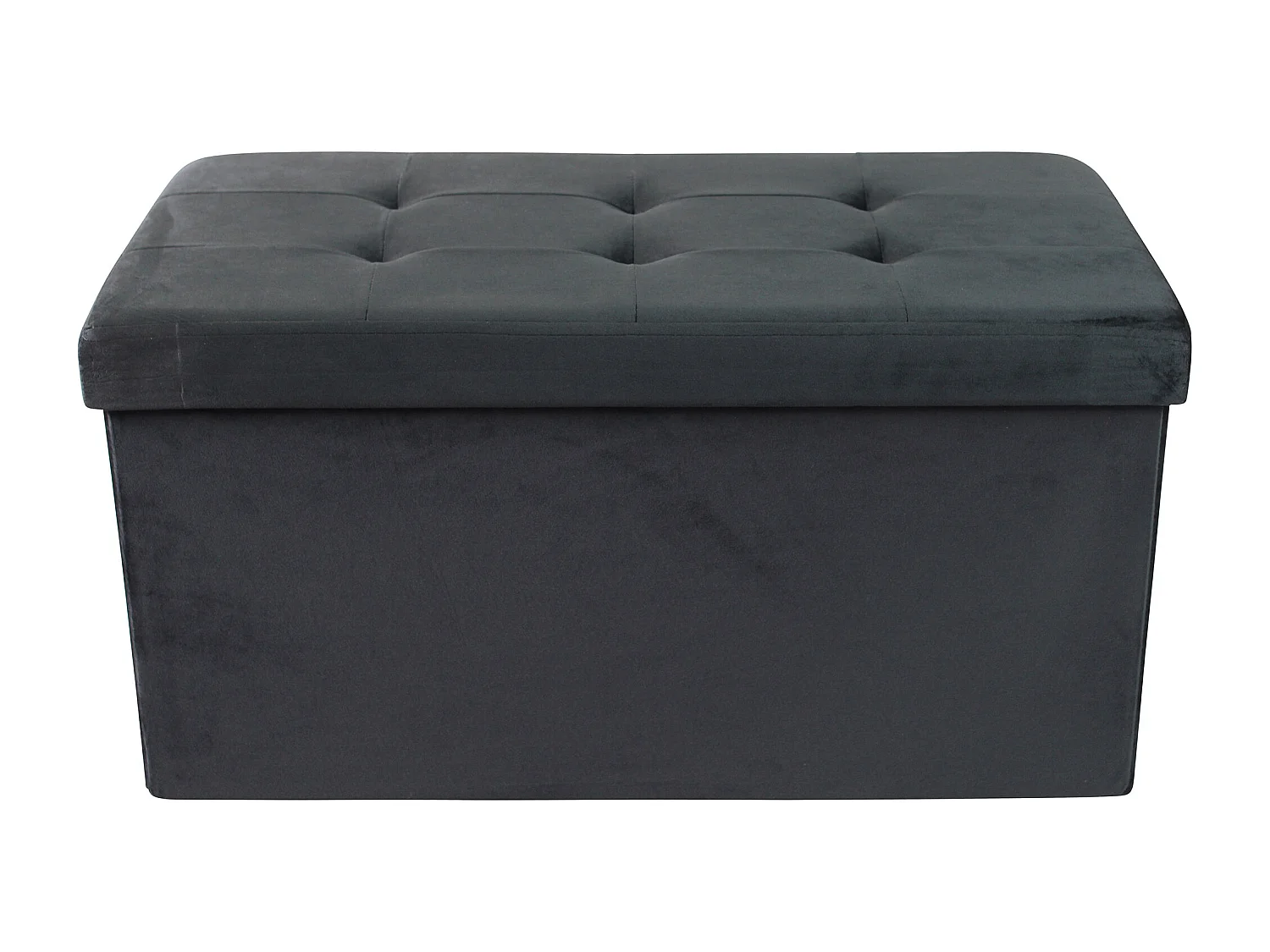 MilaniHome.it - pouf rettangolare in velluto di design moderno, cm 76 x 38 x 38 hdi coloreNero