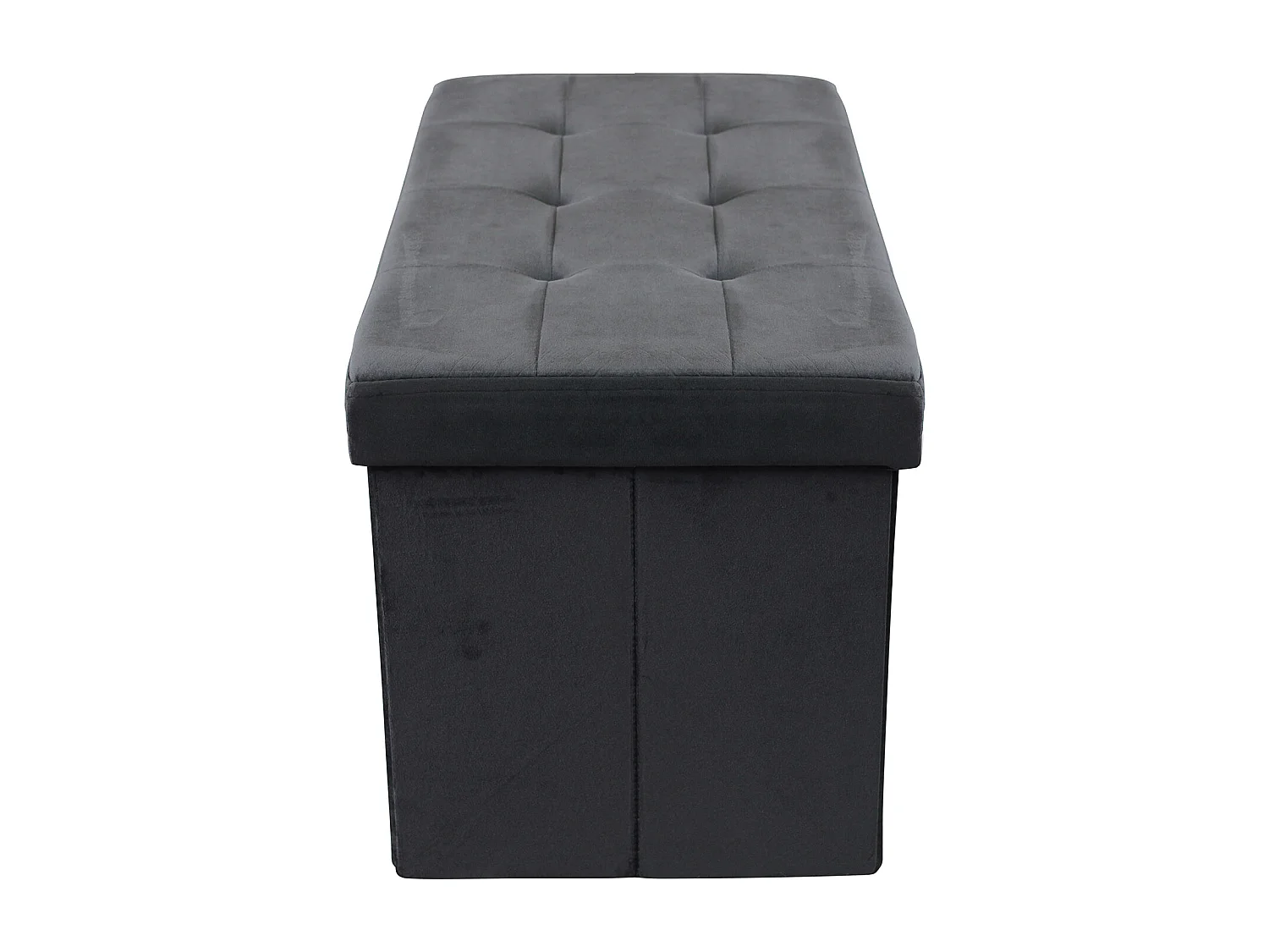 MilaniHome.it - pouf rettangolare in velluto di design moderno, cm 76 x 38 x 38 hdi coloreNero