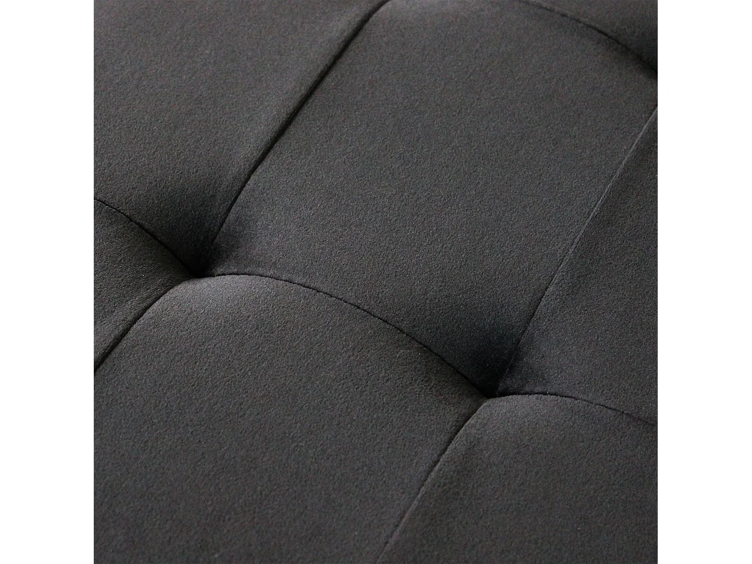 MilaniHome.it - pouf rettangolare in velluto di design moderno, cm 76 x 38 x 38 hdi coloreNero