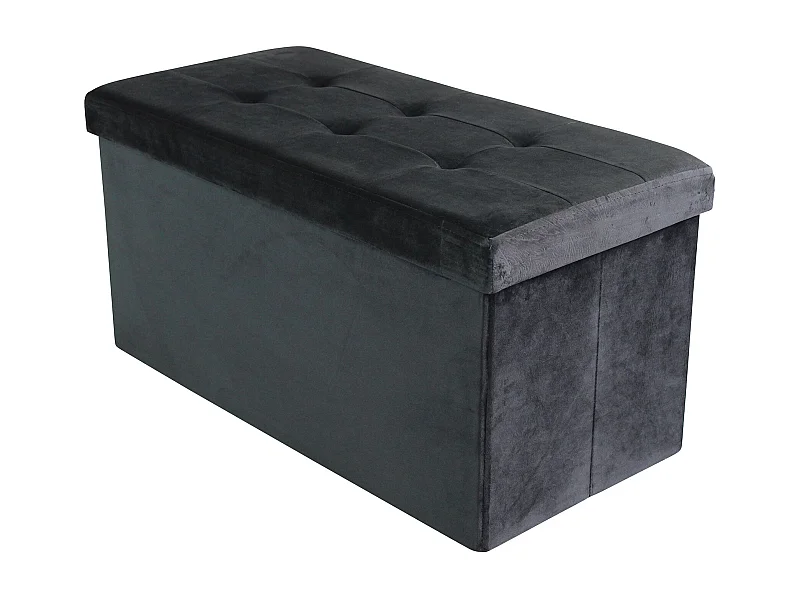 MilaniHome.it - pouf rettangolare in velluto di design moderno, cm 76 x 38 x 38 hdi coloreNero