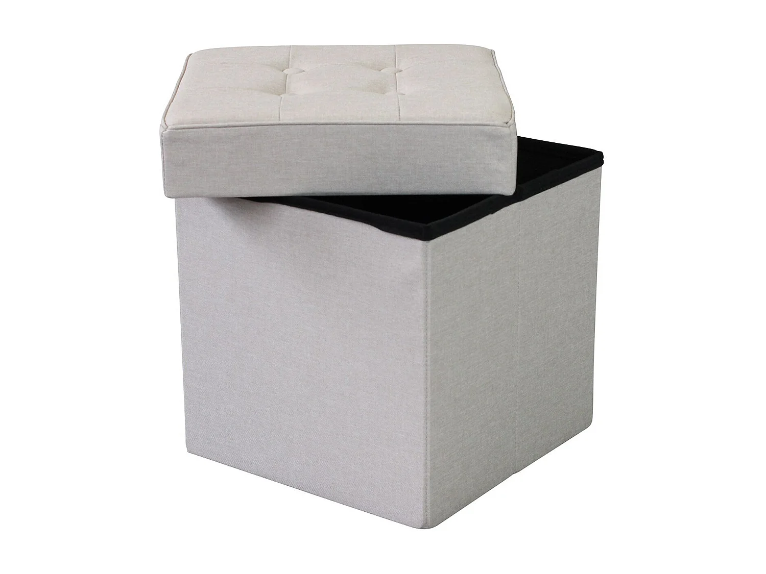 MilaniHome.it - pouf quadrato in stoffa di design moderno, cm 38 x 38 x 40 hdi coloreTortora