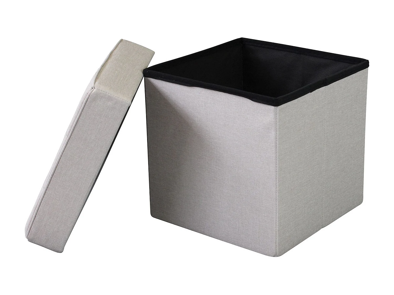 MilaniHome.it - pouf quadrato in stoffa di design moderno, cm 38 x 38 x 40 hdi coloreTortora