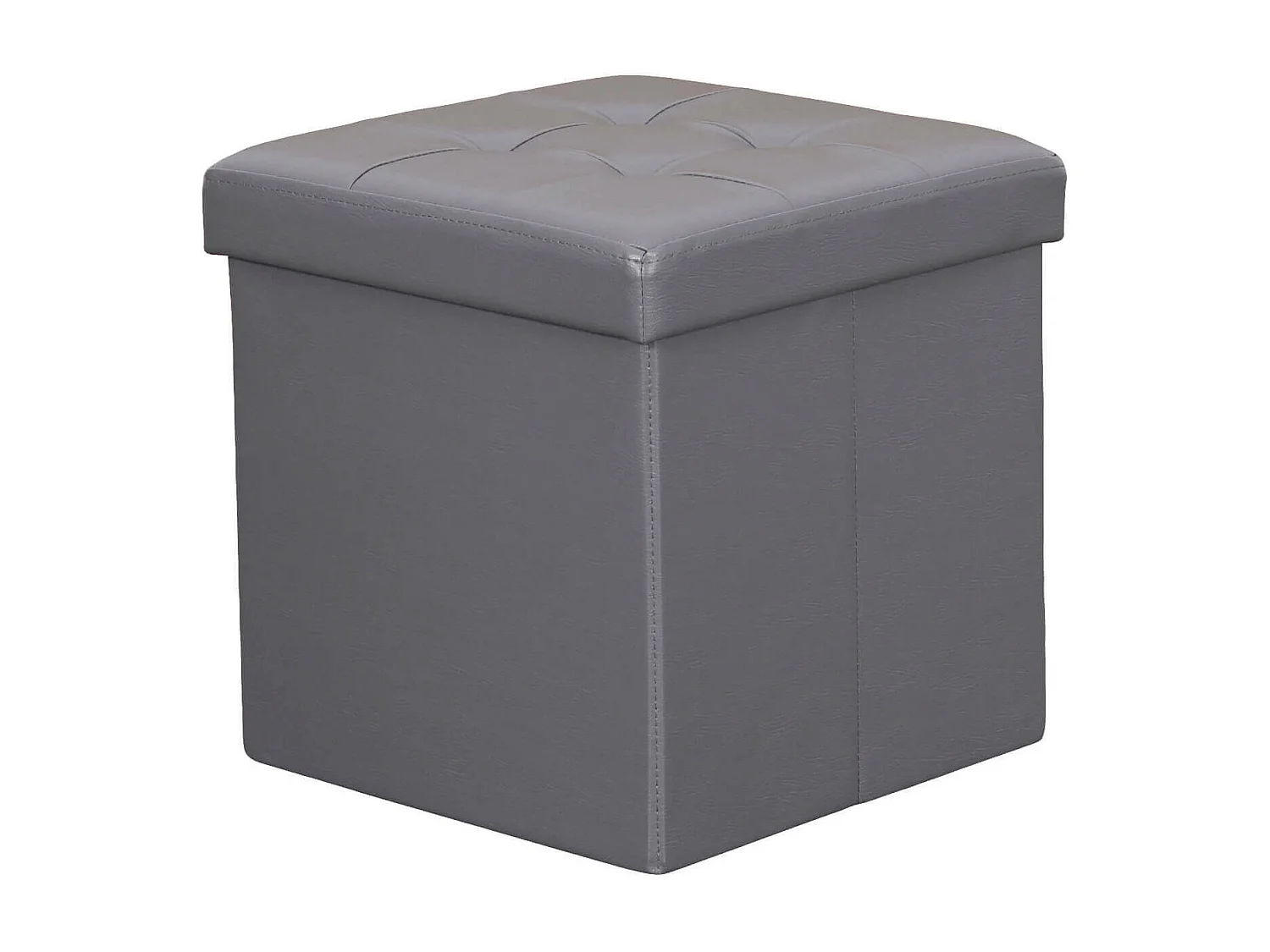 MilaniHome.it - pouf quadrato in ecopelle di design moderno, cm 38 x 38 x 38 hdi coloreGrigio