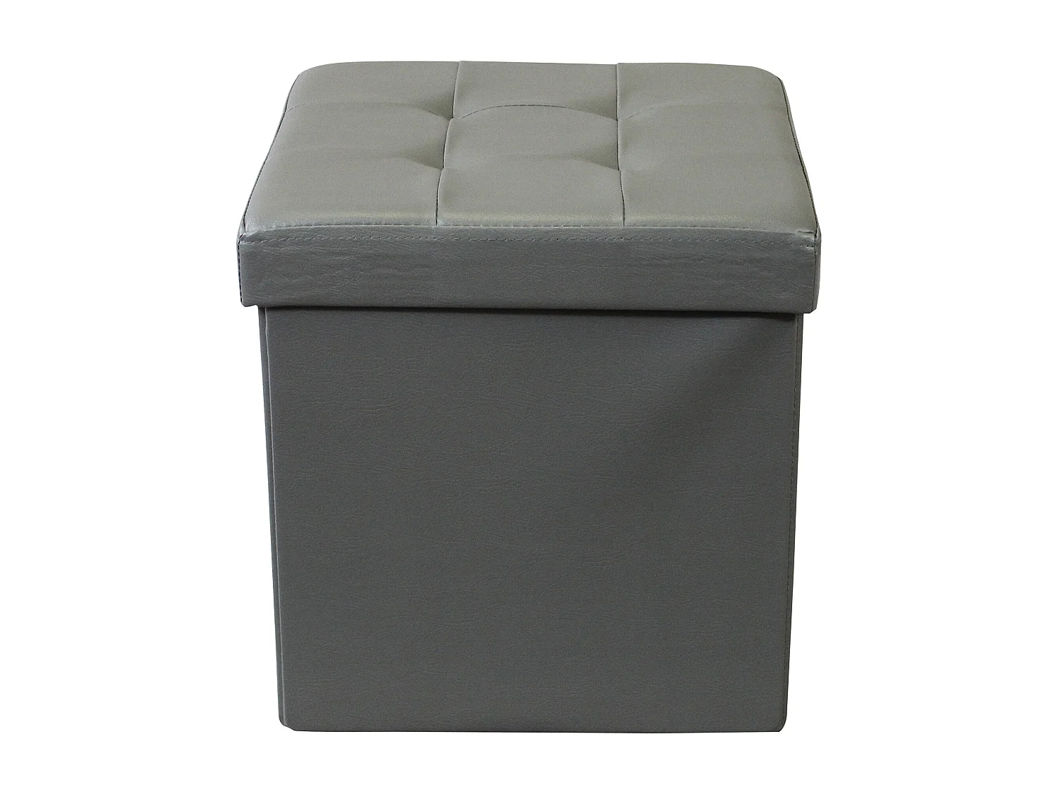 MilaniHome.it - pouf quadrato in ecopelle di design moderno, cm 38 x 38 x 38 hdi coloreGrigio