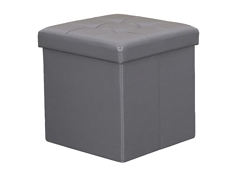 MilaniHome.it - pouf quadrato in ecopelle di design moderno, cm 38 x 38 x 38 hdi coloreGrigio