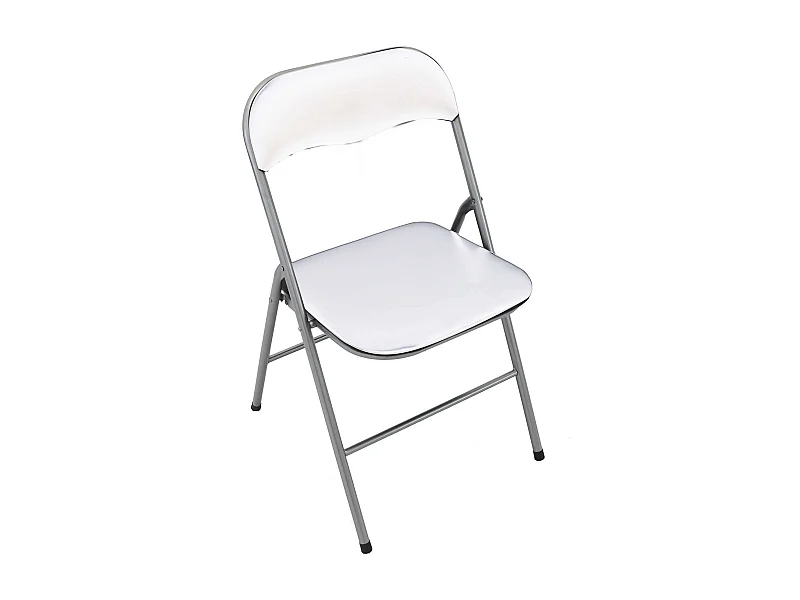 MilaniHome.it - Sedia Pieghevole Slim Bianco Opaco Struttura Grigia Per Interno Sala Da Pranzo Salotto Cucina Ufficiodi coloreBianco