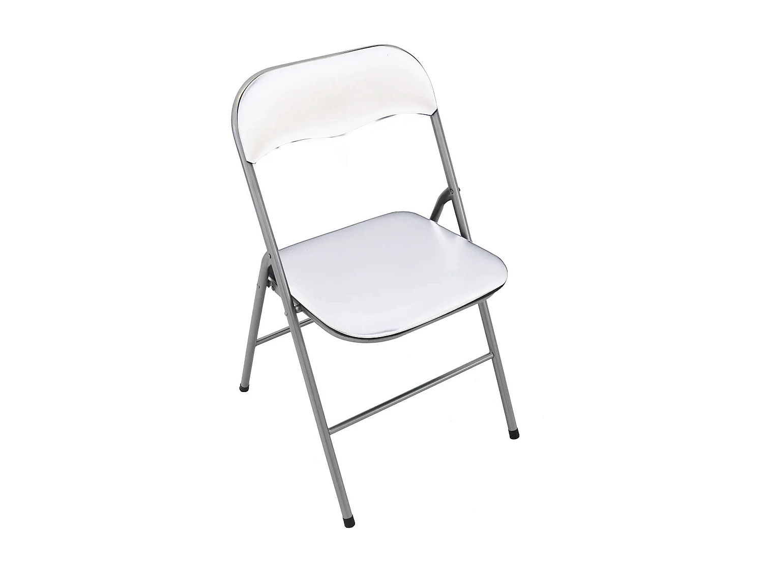 MilaniHome.it - Sedia Pieghevole Slim Bianco Opaco Struttura Grigia Per Interno Sala Da Pranzo Salotto Cucina Ufficiodi coloreBianco