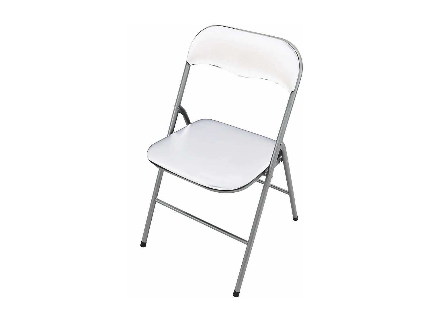 MilaniHome.it - Sedia Pieghevole Slim Bianco Opaco Struttura Grigia Per Interno Sala Da Pranzo Salotto Cucina Ufficiodi coloreBianco