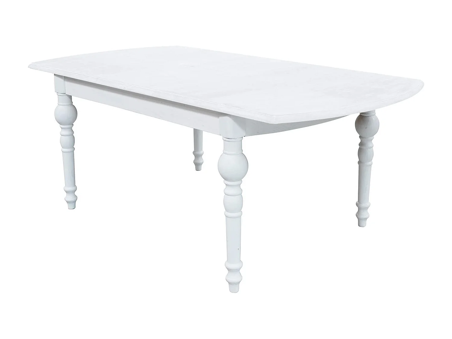 Milani Home - tavolo da pranzo allungabile in legno massiccio, bianco, 150 x 100 cm