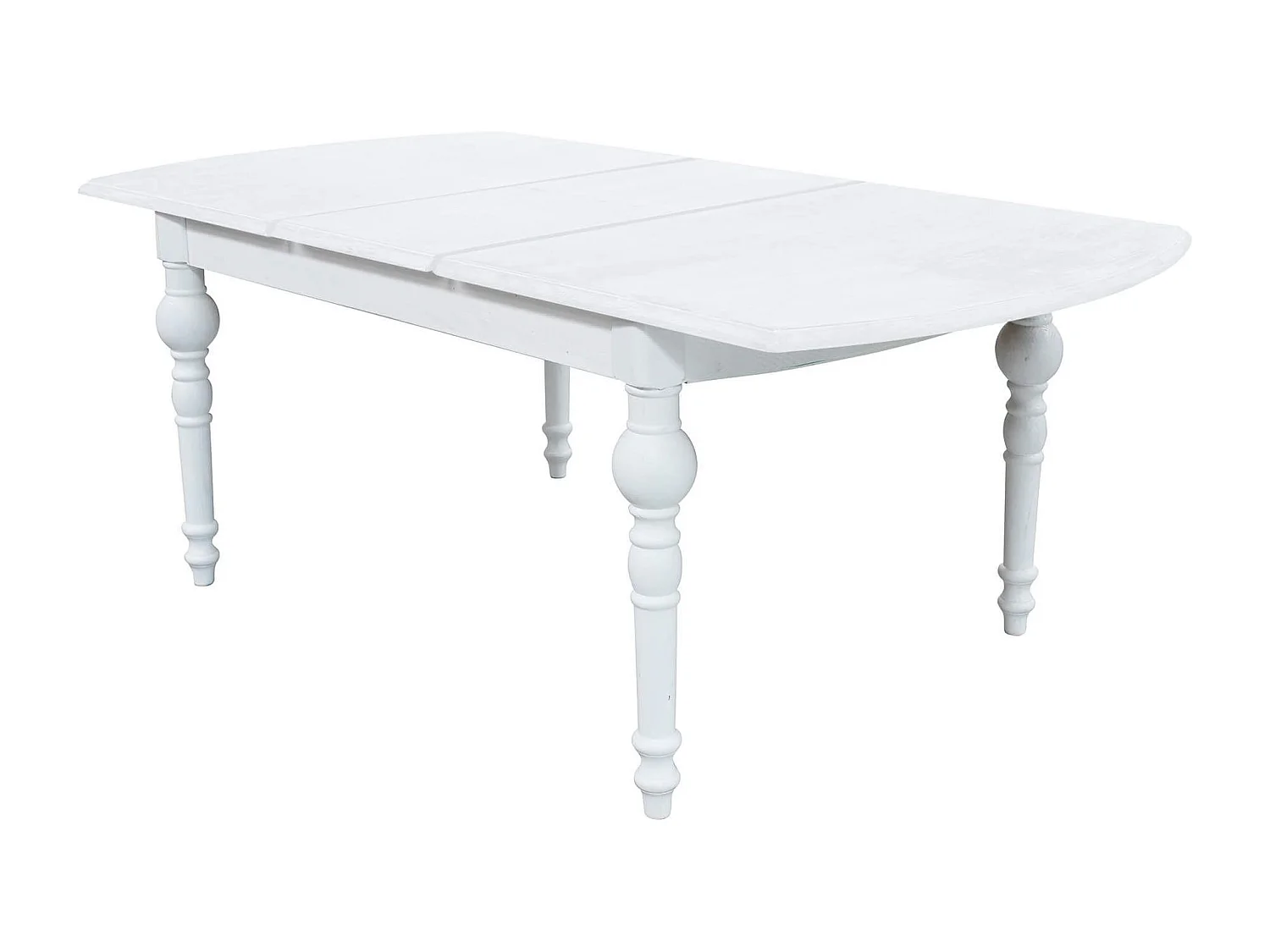 Milani Home - tavolo da pranzo allungabile in legno massiccio, bianco, 150 x 100 cm