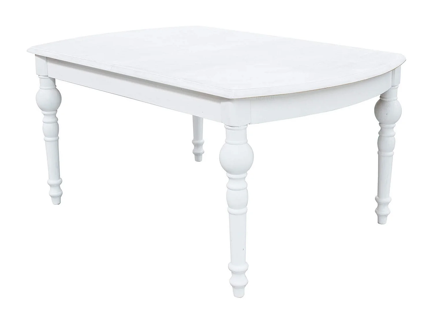 Milani Home - tavolo da pranzo allungabile in legno massiccio, bianco, 150 x 100 cm