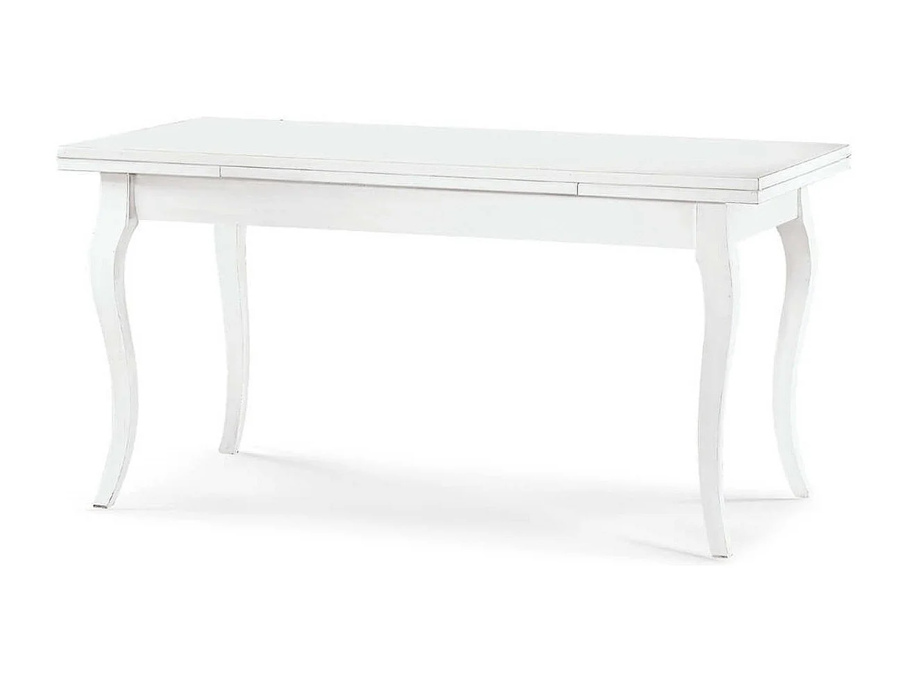 MilaniHome.it - Tavolo Da Pranzo Allungabile In Legno Massello 85x160 Con 2 Allunghedi coloreBianco