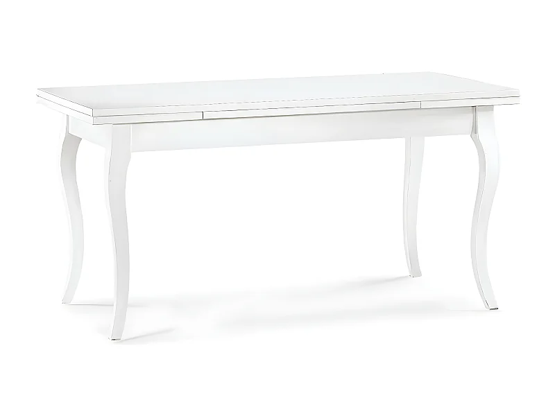 MilaniHome.it - Tavolo Da Pranzo Allungabile In Legno Massello 85x160 Con 2 Allunghedi coloreBianco