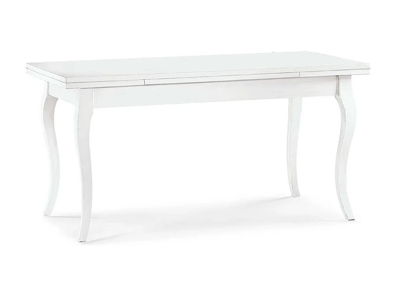 MilaniHome.it - Tavolo Da Pranzo Allungabile In Legno Massello 85x160 Con 2 Allunghedi coloreBianco