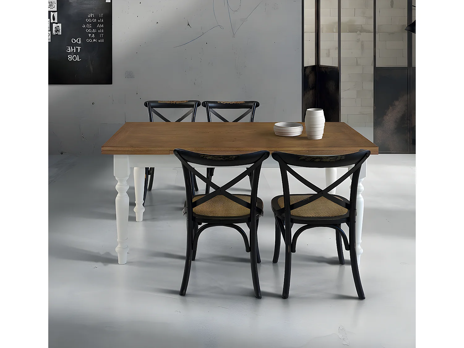 MilaniHome.it - Tavolo Da Pranzo Moderno Di Design Allungabile Cm 85x140/180/220 Rovere Struttura Bianca Piano Naturale Per Sala Da Pranzodi coloreMarrone
