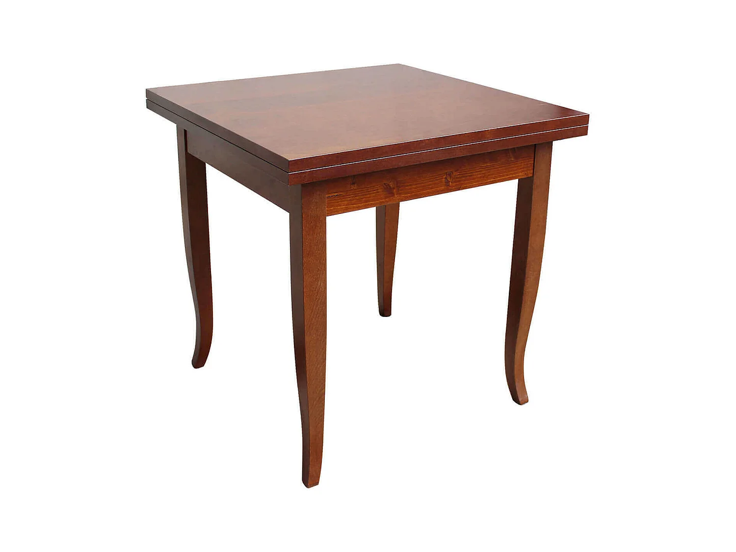 MilaniHome.it - Tavolo Da Pranzo Allungabile Apribile A Libro Noce Cm 80x80/160 Per Interno Sala Da Pranzo Cucina Arte Povera Massellodi coloreTinta noce