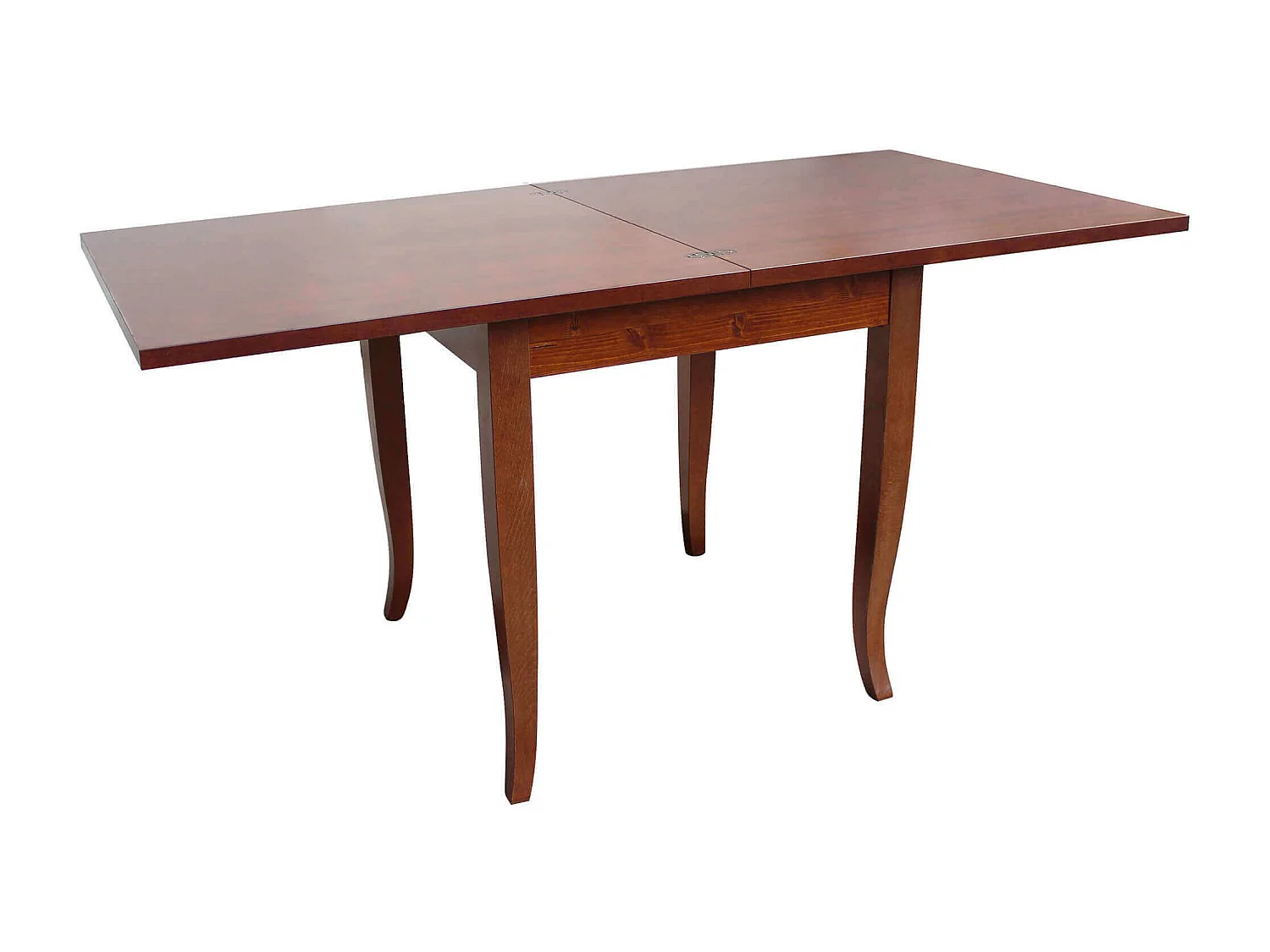 MilaniHome.it - Tavolo Da Pranzo Allungabile Apribile A Libro Noce Cm 80x80/160 Per Interno Sala Da Pranzo Cucina Arte Povera Massellodi coloreTinta noce