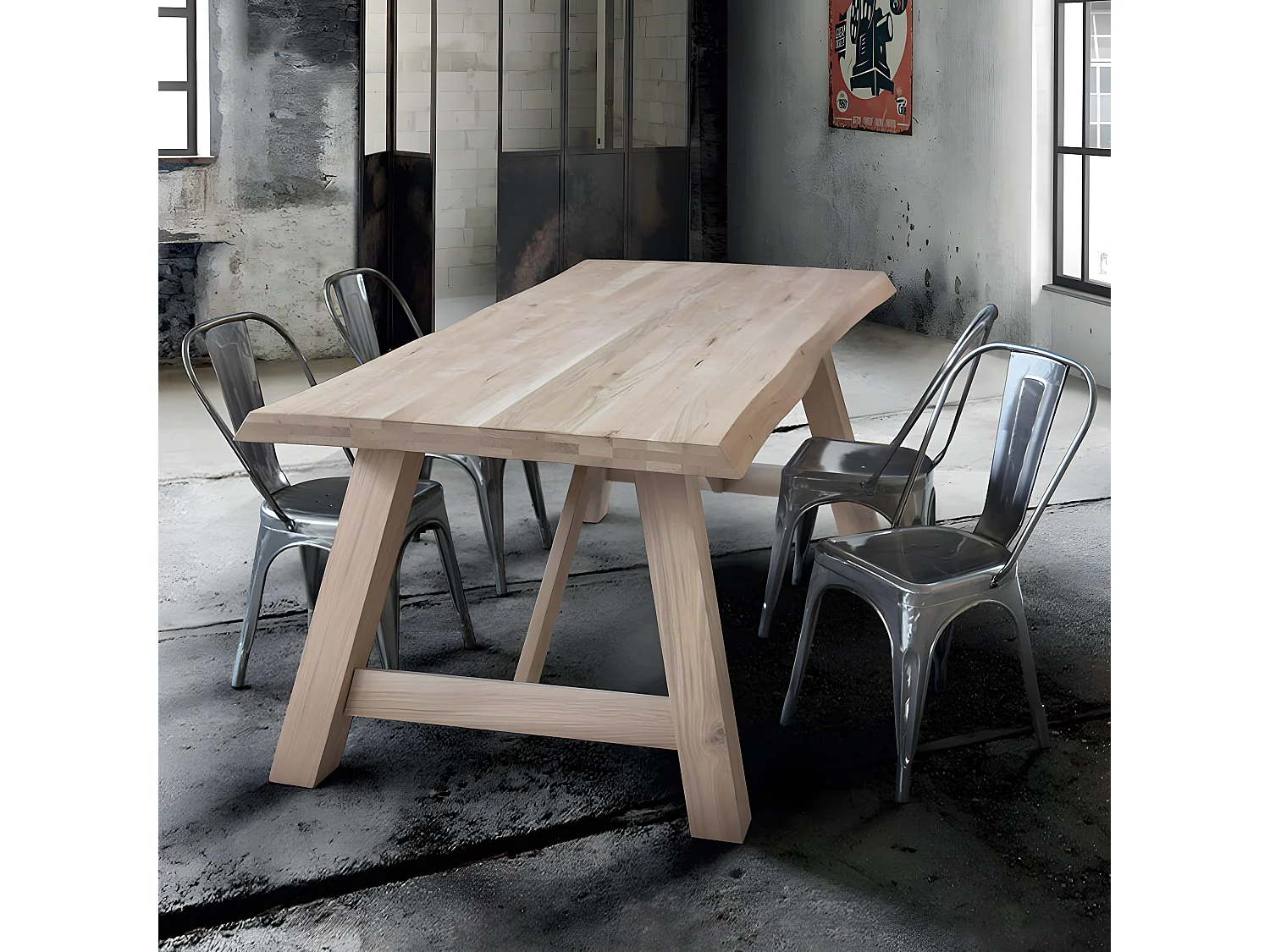 MilaniHome.it - Tavolo Da Pranzo Rettangolare Fisso Cm 180x90 Massello Naturale Spessore Piano 6 Cm Per Cucina Sala Da Pranzo Ristorantedi coloreMarrone