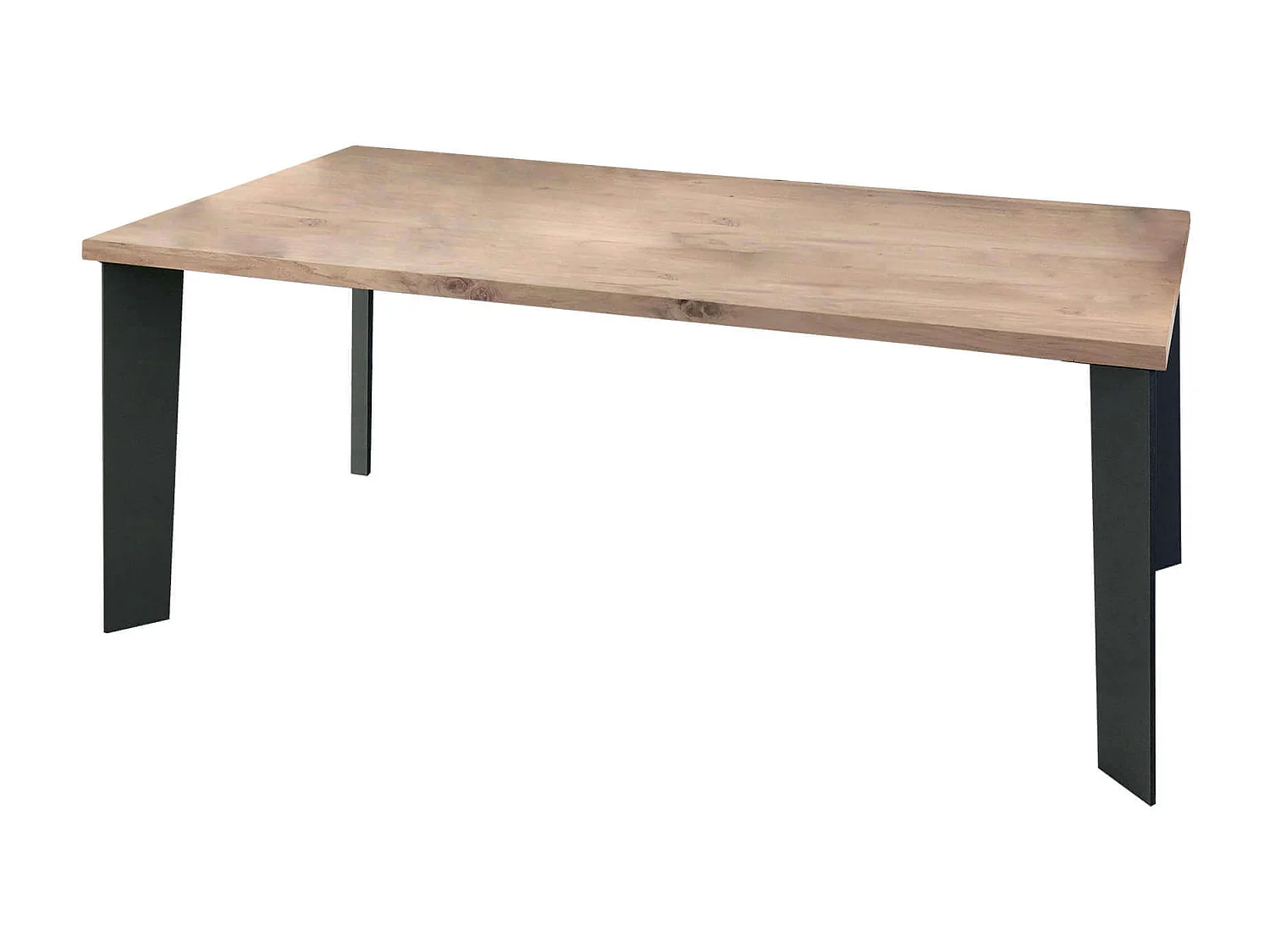 MilaniHome.it - Tavolo Da Pranzo Moderno Di Design Cm 140x90 Rovere Impiallacciato Struttura Nera Piano Naturale Per Sala Da Pranzo Ristorantedi coloreMarrone