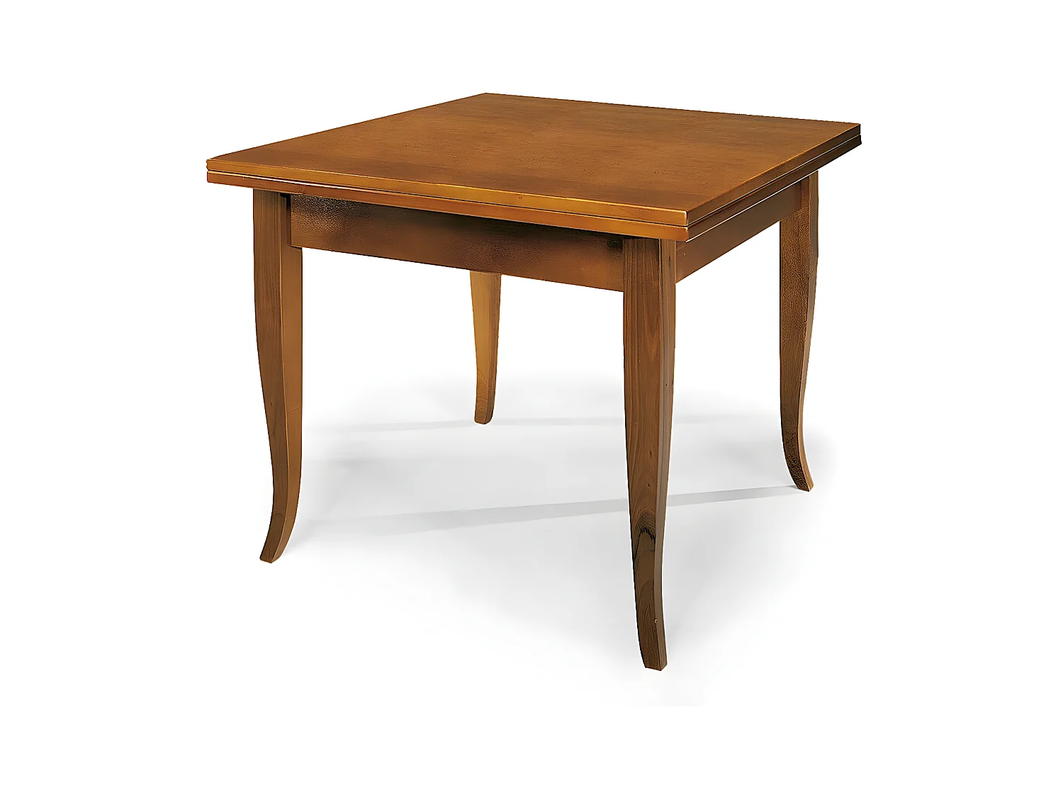MilaniHome.it - Tavolo Da Pranzo Apribile A Libro Cm 100x100/200 Tinta Noce Per Interno Sala Da Pranzo Cucina Massello Arte Poveradi coloreTinta noce