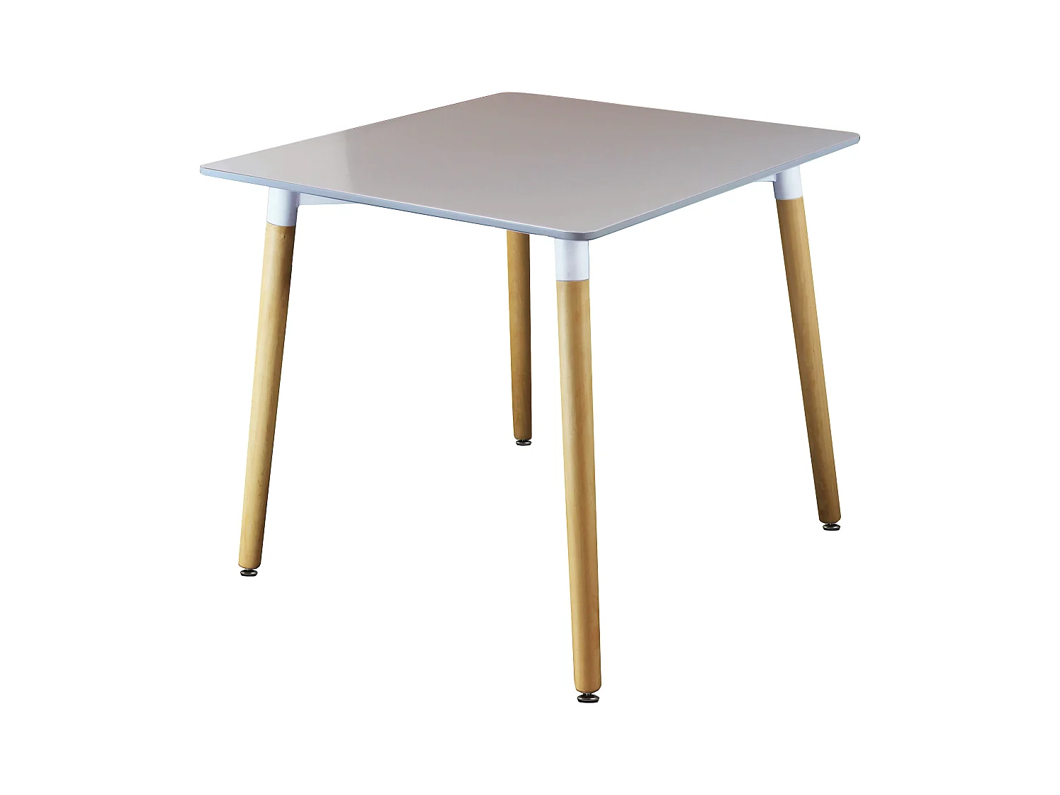 MilaniHome.it - Tavolo da interno di design scandinavo in plastica e legno 80x80di coloreGrigio chiaro