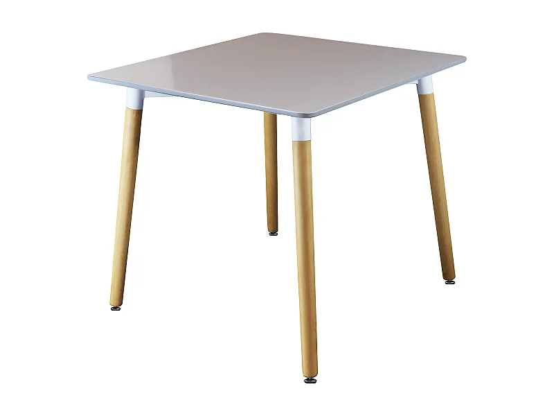 MilaniHome.it - Tavolo da interno di design scandinavo in plastica e legno 80x80di coloreGrigio chiaro