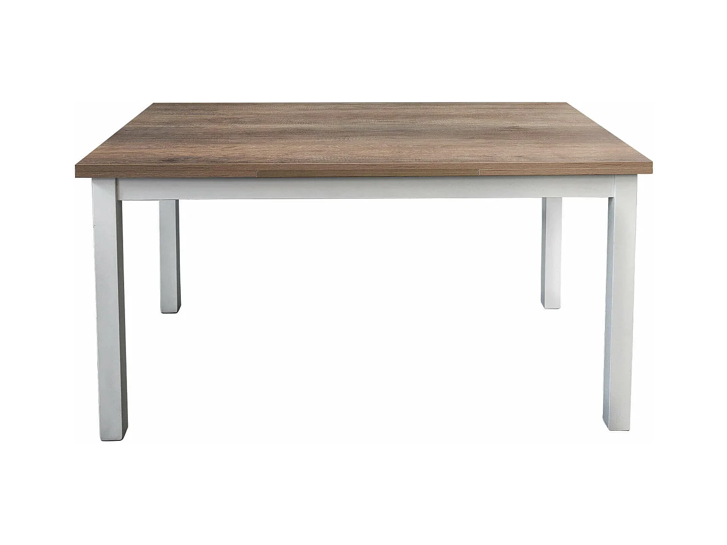 MilaniHome.it - Tavolo Da Pranzo Moderno Di Design Allungabile Cm 70x110/150/190 Struttura Bianca Piano Tortora Per Sala Da Pranzo Ristorantedi coloreTortora