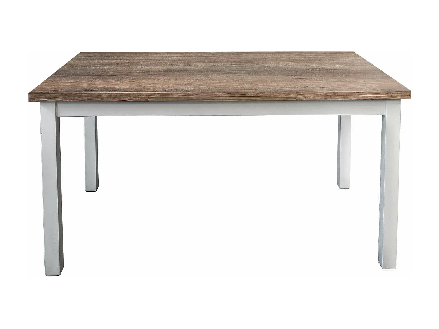 MilaniHome.it - Tavolo Da Pranzo Moderno Di Design Allungabile Cm 70x110/150/190 Struttura Bianca Piano Tortora Per Sala Da Pranzo Ristorantedi coloreTortora