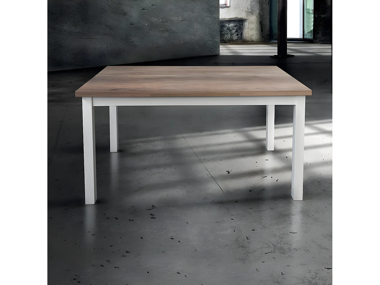 MilaniHome.it - Tavolo Da Pranzo Moderno Di Design Allungabile Cm 70x110/150/190 Struttura Bianca Piano Tortora Per Sala Da Pranzo Ristorantedi coloreTortora