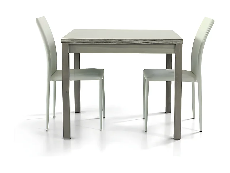 MilaniHome.it - Tavolo Da Pranzo Moderno Di Design Apribile A Libro Rovere Grigio Cm 90x90/180 Per Interno Sala Da Pranzodi coloreGrigio