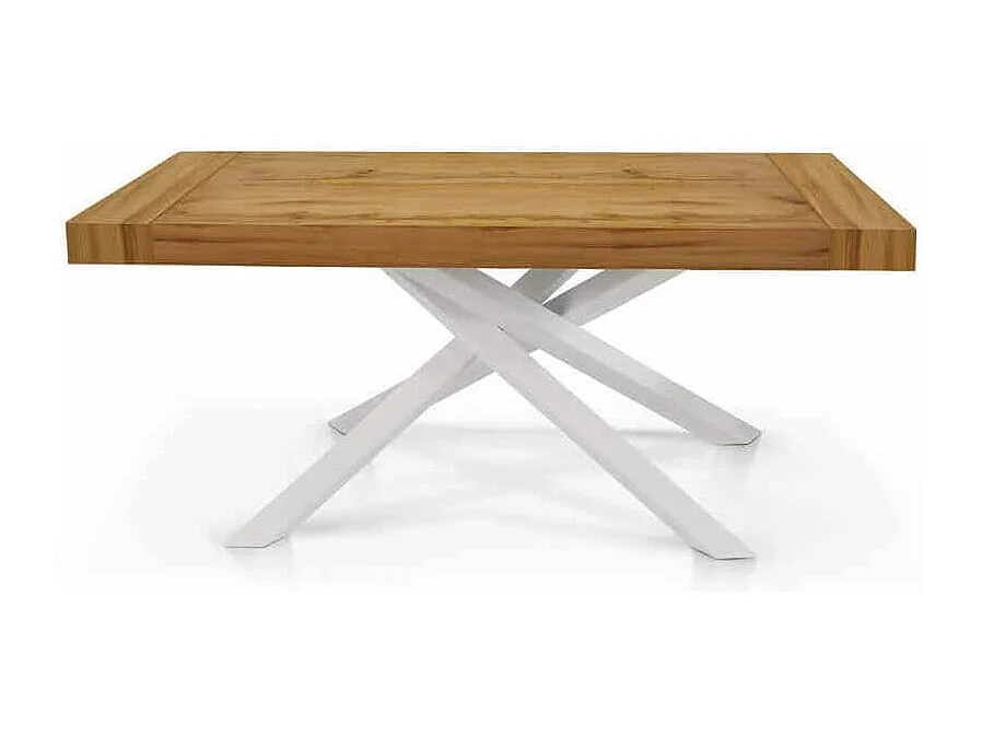 MilaniHome.it - Tavolo Da Pranzo Allungabile Moderno Gambe Incrociate Piano In Legno Design Contemporaneo, Cm 100x180/230/280x75 Hdi coloreMarrone