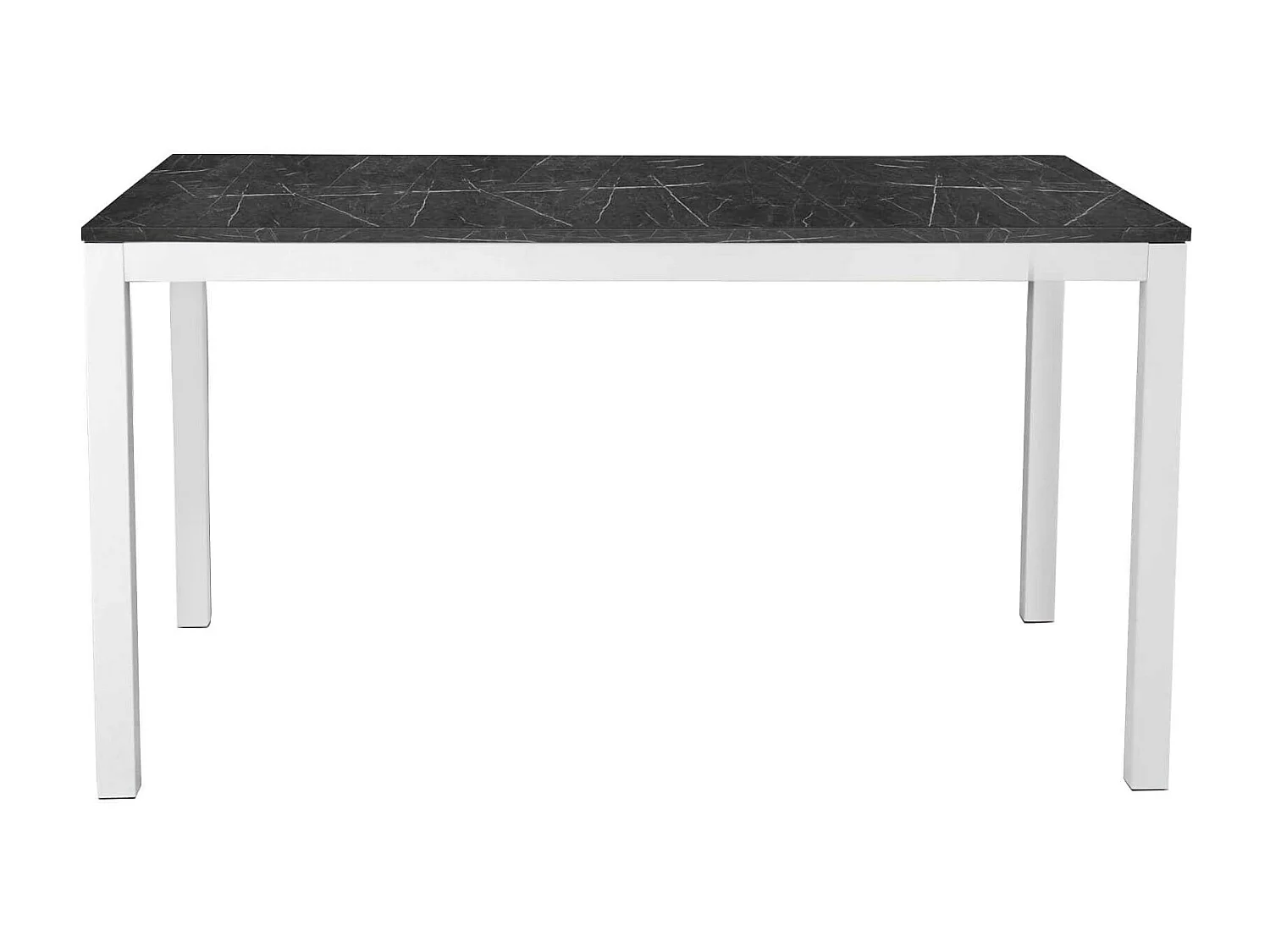 MilaniHome.it - Tavolo Da Pranzo Allungabile In Metallo Bianco Con Piano Effetto Marmo Di Design Moderno, Cm 70x110/160x75 Hdi coloreGrigio scuro