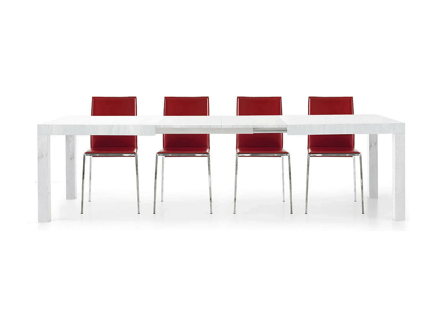 MilaniHome.it - Tavolo Da Pranzo Moderno Di Design Allungabile Frassinato 90x160/210/260di coloreBianco