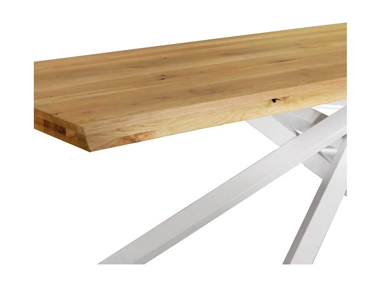 MilaniHome.it - Tavolo Da Pranzo Moderno Piano In Rovere Gambe Incrociate Piano In Legno Design Contemporaneo, Cm 90x180x75 Hdi coloreMarrone