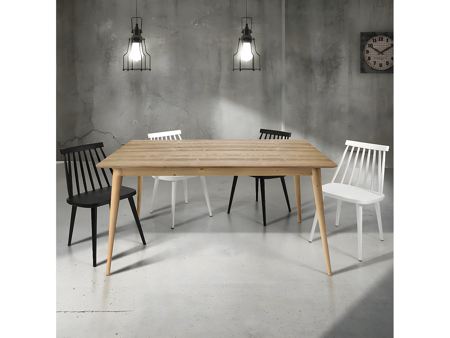 MilaniHome.it - Tavolo Da Pranzo Moderno Di Design Allungabile Cm 85x160/210 In Abete Spazzolato Naturale Per Sala Da Pranzo Cucina Ristorantedi coloreMarrone