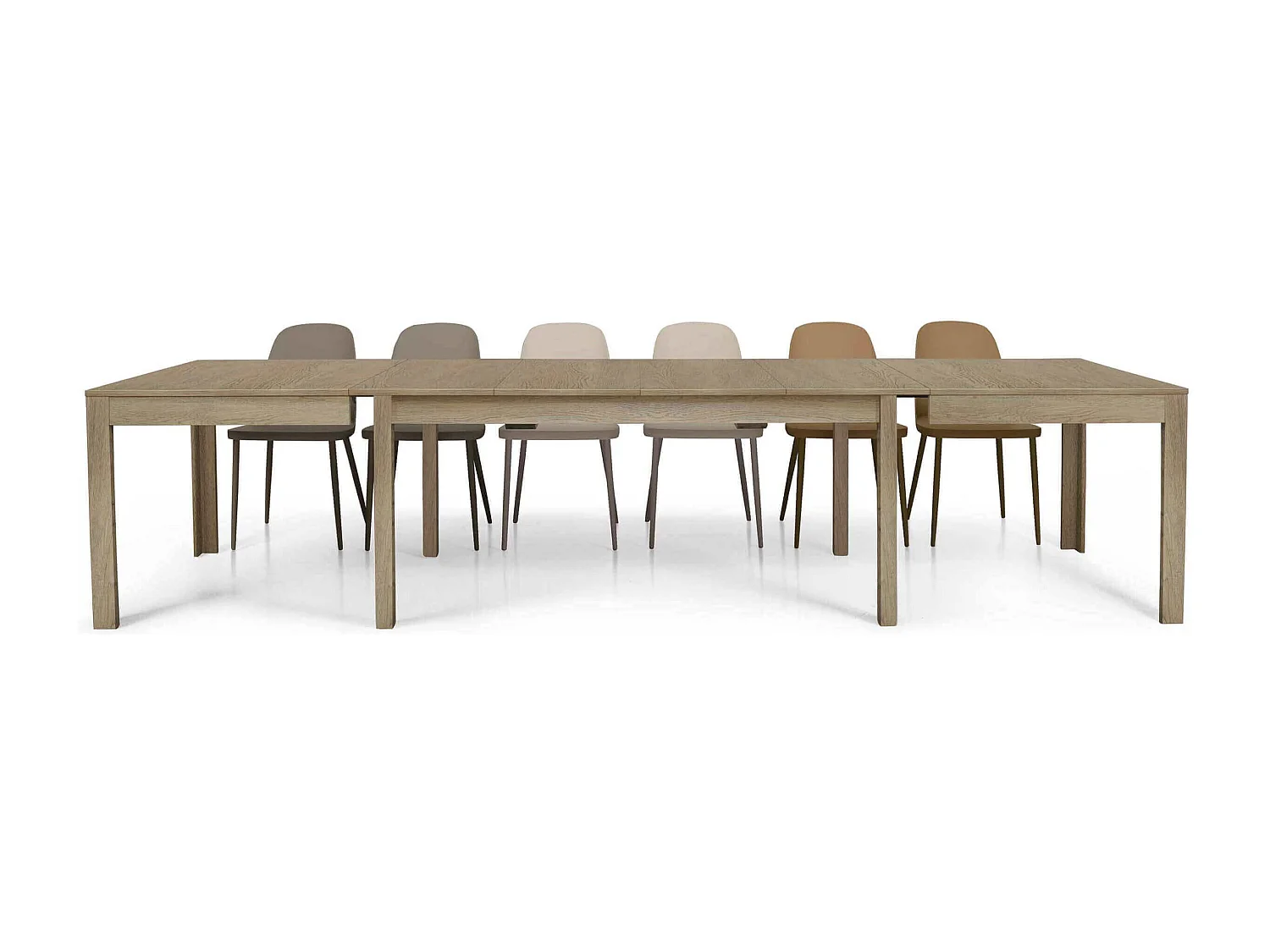 MilaniHome.it - Tavolo Da Pranzo Moderno In Legno Di Frassino Color Marrone Chiaro Allungabile , Cm 90x160/203/246/289/332x75 Hdi coloreMarrone