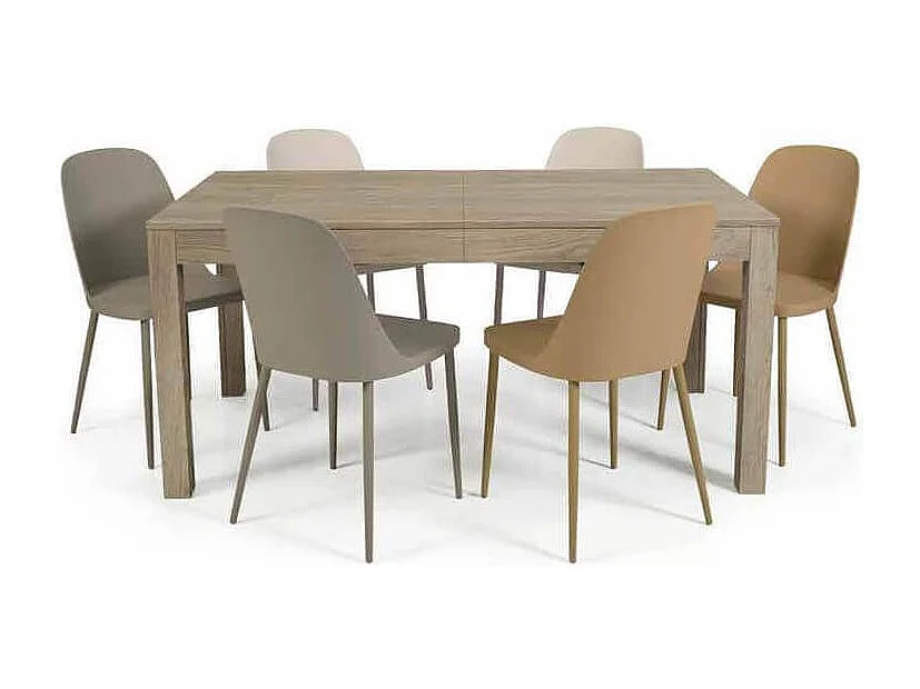 MilaniHome.it - Tavolo Da Pranzo Moderno In Legno Di Frassino Color Marrone Chiaro Allungabile , Cm 90x160/203/246/289/332x75 Hdi coloreMarrone