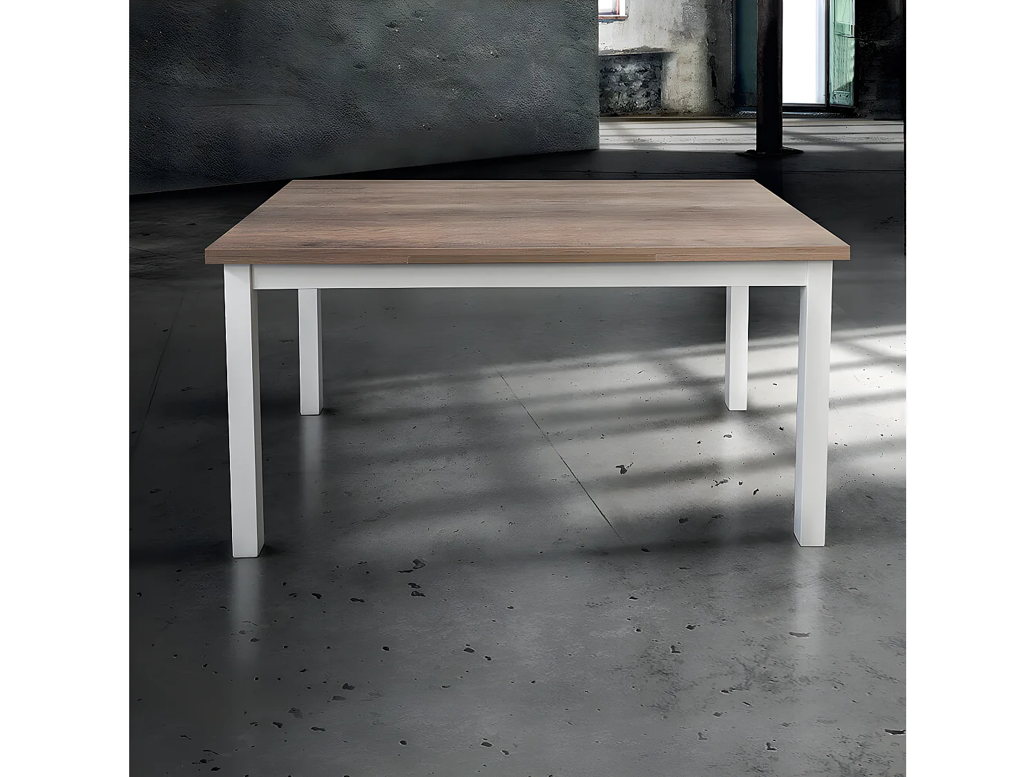 MilaniHome.it - Tavolo Da Pranzo Moderno Di Design Allungabile Cm 80x130/170/210 Struttura Bianca Piano Tortora Per Sala Da Pranzo Ristorantedi coloreTortora