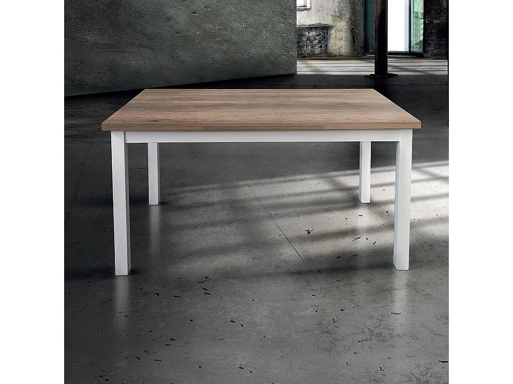 MilaniHome.it - Tavolo Da Pranzo Moderno Di Design Allungabile Cm 80x130/170/210 Struttura Bianca Piano Tortora Per Sala Da Pranzo Ristorantedi coloreTortora