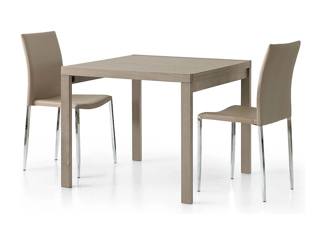 Milani Home - Tavolo Da Pranzo Moderno Di Design Allungabile A Libro 90x90/180 - Tortora
