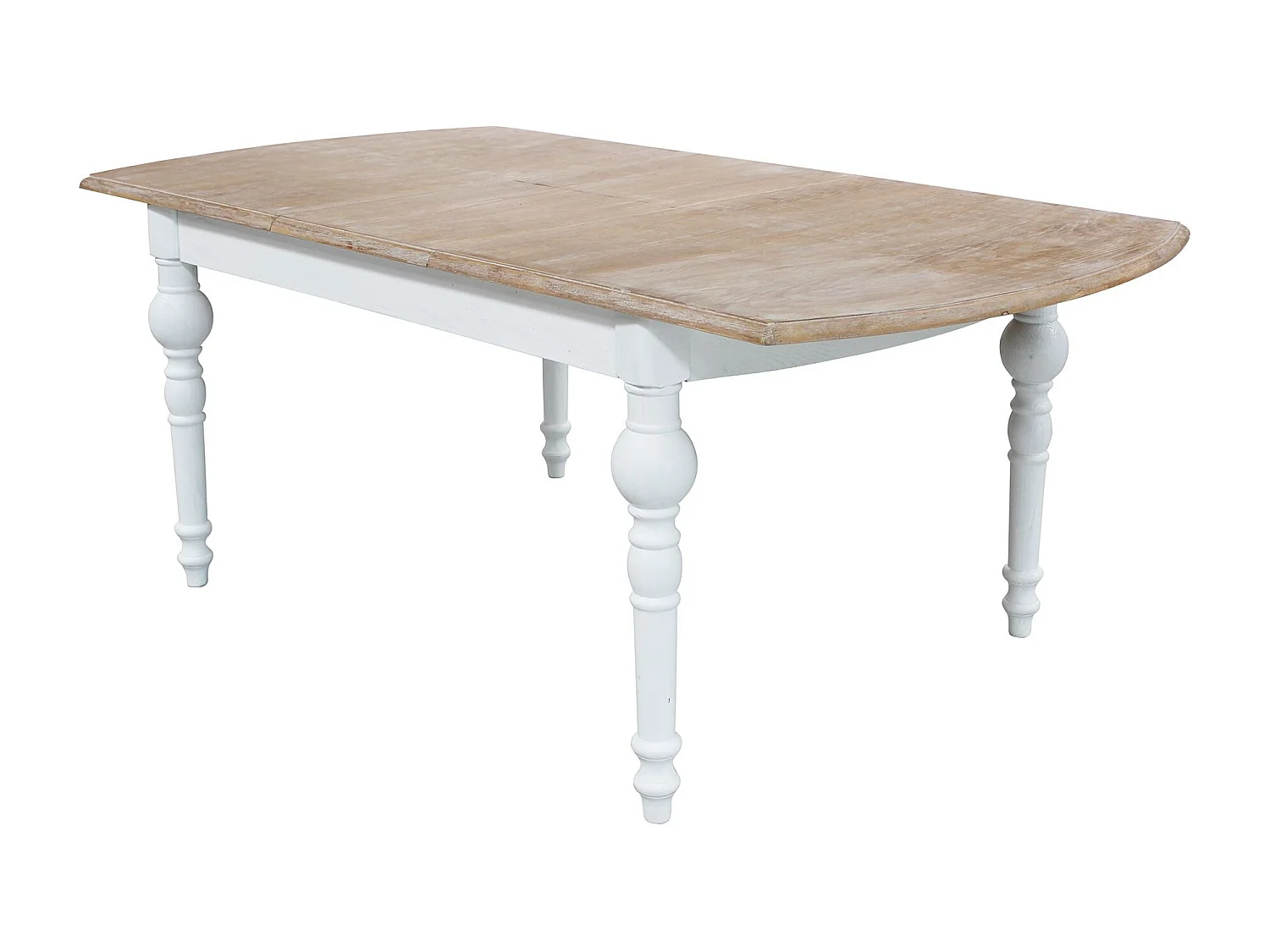 Milani Home - tavolo da pranzo allungabile in legno, legno naturale, 150/190 x 100 cm, stile vintage