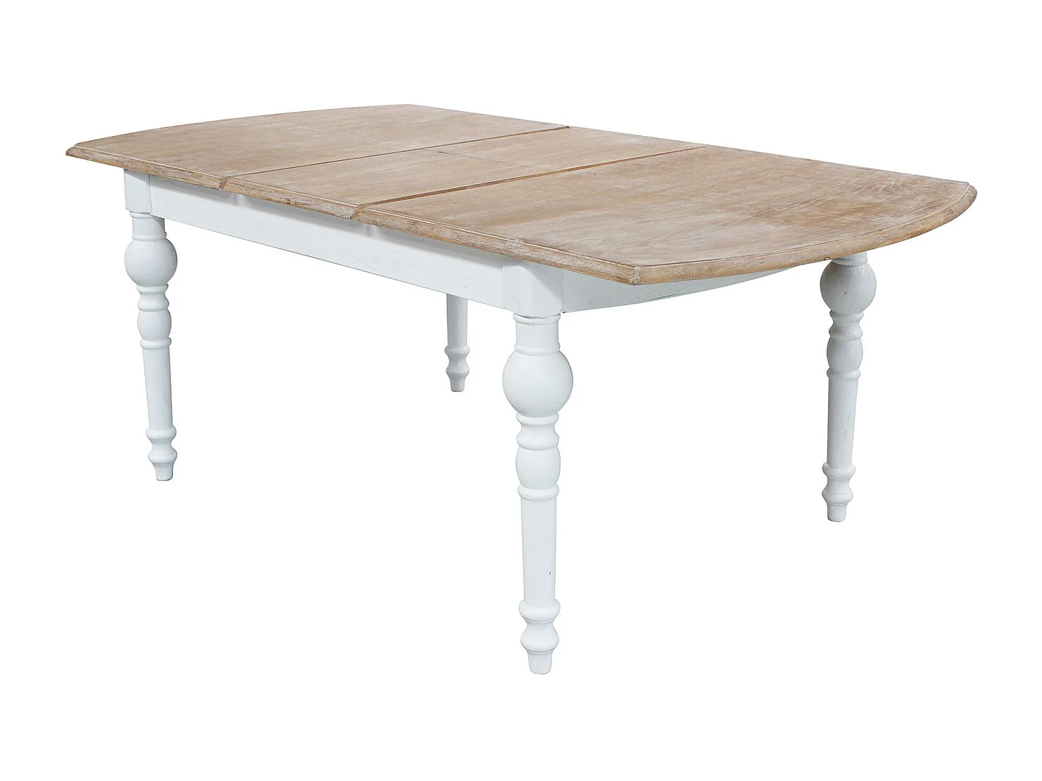 Milani Home - tavolo da pranzo allungabile in legno, legno naturale, 150/190 x 100 cm, stile vintage