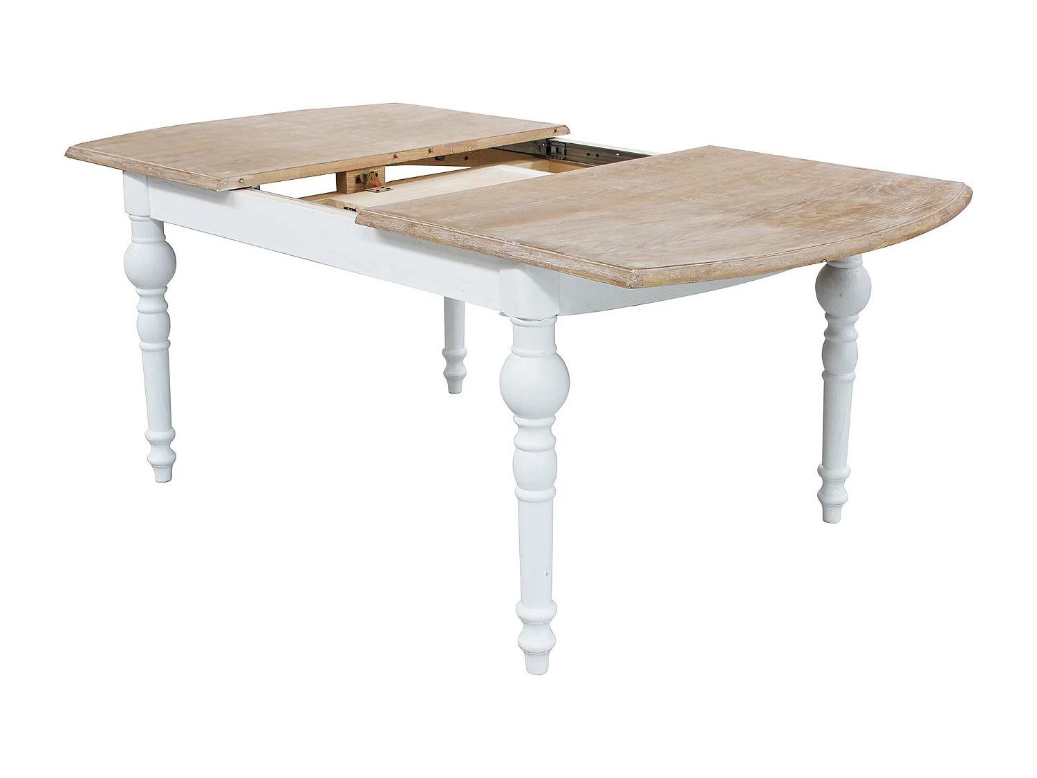 Milani Home - tavolo da pranzo allungabile in legno, legno naturale, 150/190 x 100 cm, stile vintage