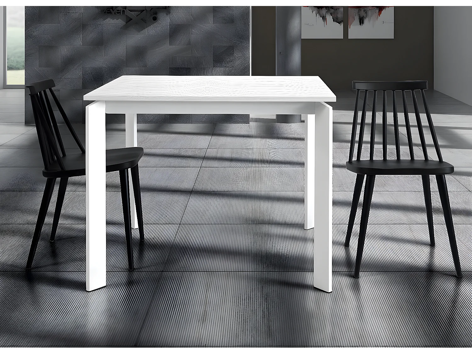 MilaniHome.it - Tavolo Da Pranzo Moderno Di Design Allungabile Cm 90x90/150 Bianco Per Interno Casa Cucina Sala Da Pranzo Ristorantedi coloreBianco