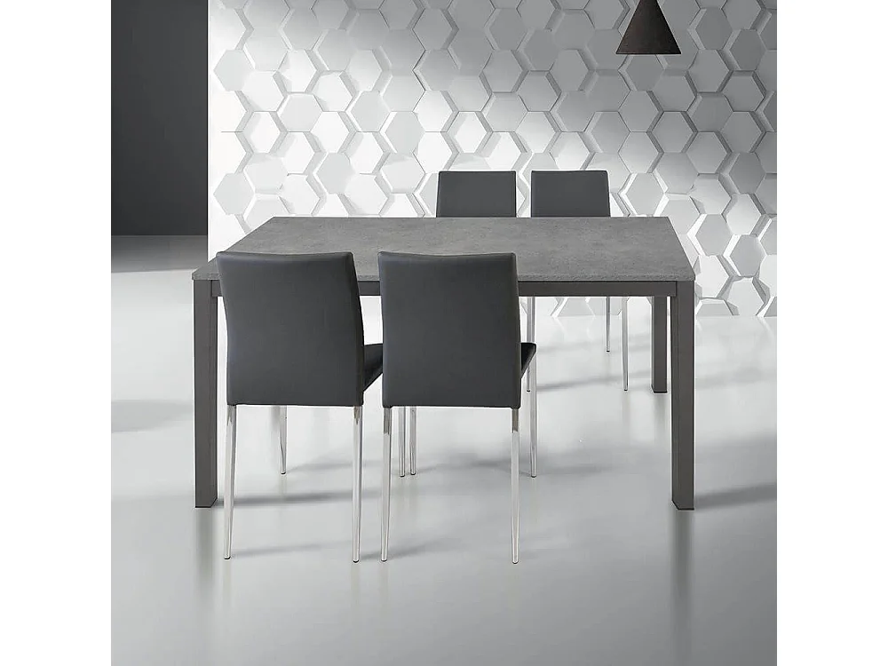 MilaniHome.it - Tavolo Da Pranzo Moderno Di Design Allungabile Cm 70x110/160 Rovere Grigio Per Sala Da Pranzodi coloreGrigio scuro
