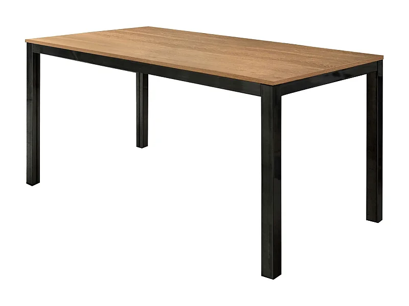 MilaniHome.it - Tavolo Da Pranzo Moderno Di Design Allungabile Cm 90x160/220 Rovere Struttura Nera Piano Naturale Per Sala Da Pranzodi coloreMarrone