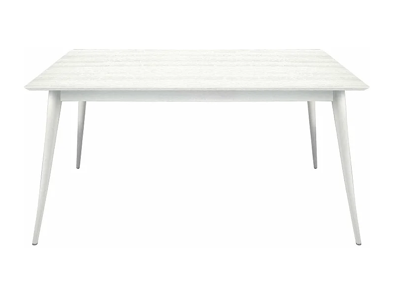 MilaniHome.it - Tavolo Da Pranzo Moderno Di Design Allungabile Cm 85x160/210 In Abete Spazzolato Bianco Per Sala Da Pranzo Cucina Ristorantedi coloreBianco